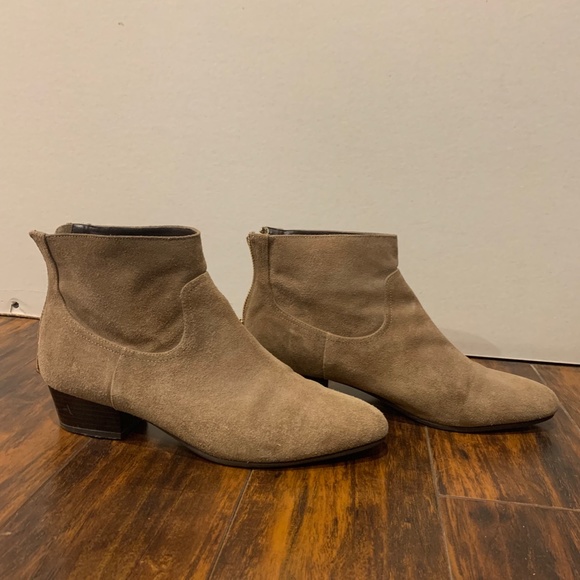 Tan Suede Heeled Booties - Picture 4 of 5